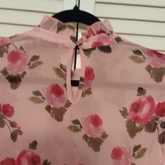 Fashion Nova Pink Floral Ruffle Blouse - Picture 7 of 7